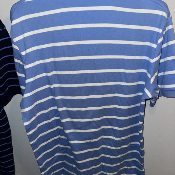 Two Blue Polo Ralph Lauren Striped Polos - Size Medium - Picture 9 of 9